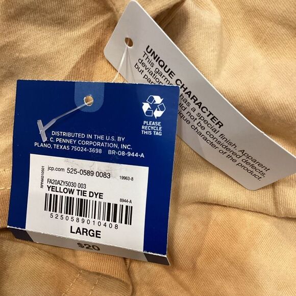 NWT Arizona Jean Company Big Sun Graphic Tie Dye T-shirt Large - Picture 5 of 8